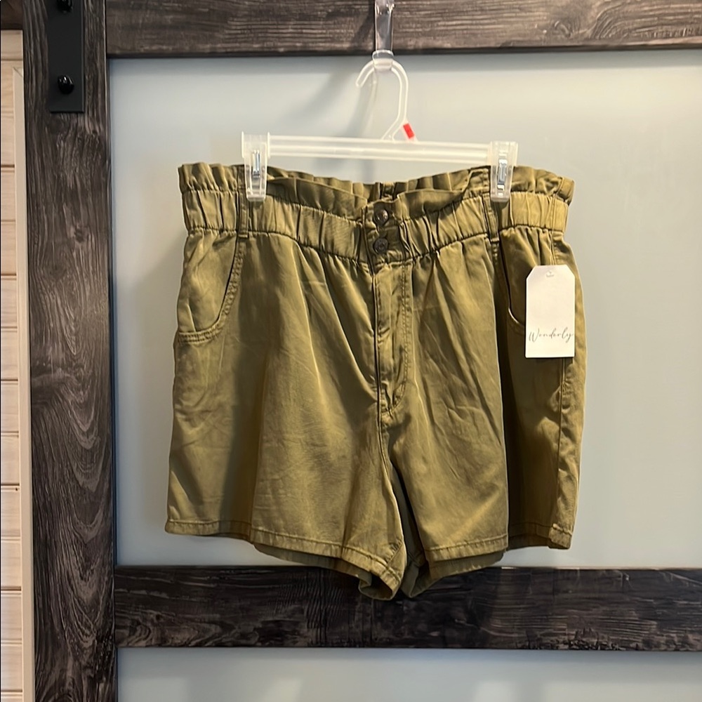 Wonderly Green High Waist Shorts Classic Fit